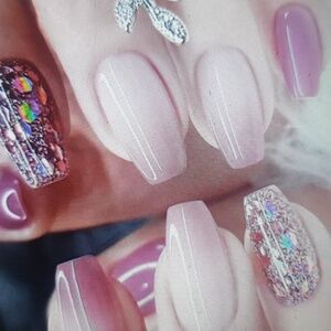 Pink ombre nails